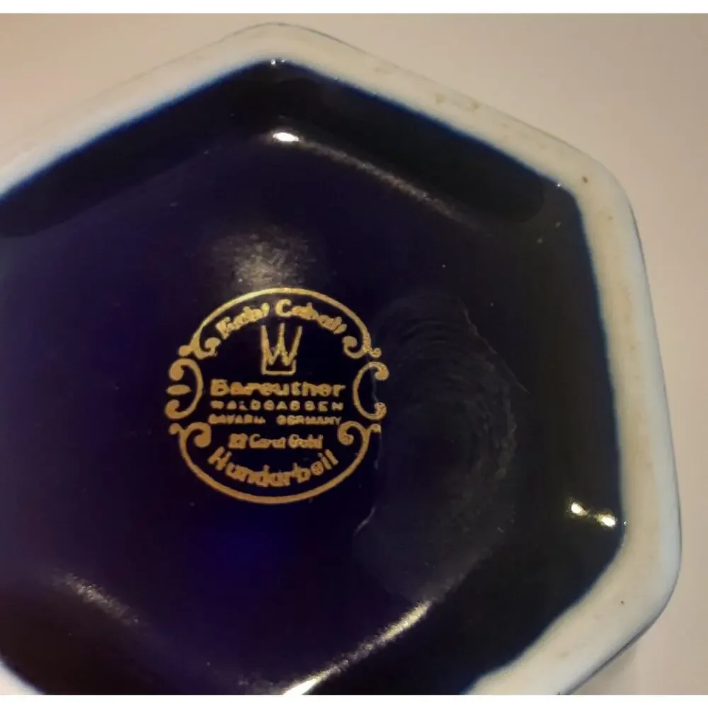 Bavaria Cobalt Hundur Biel 23K Gold Accent Vase 7